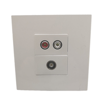 Type 86 two-position panel red and white double-hole audio AV multimedia solder-free TV digital closed-circuit television socket switch