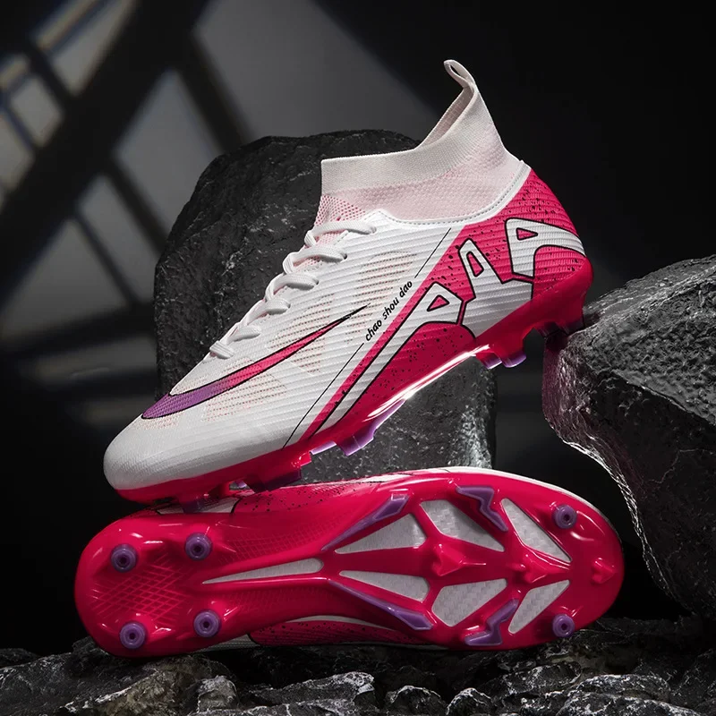 2024 Cross Border plus size 45 Yards Soccer Shoes Men's High-top Spikes Student Children Boys Training Competition sneaker