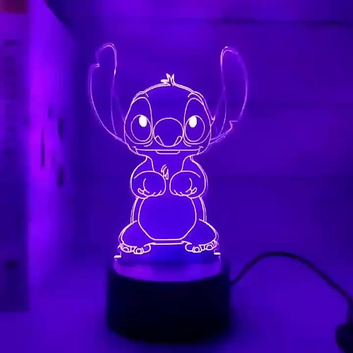 Illusion Optique 3D Hibou Nuit Lampe Art Déco Lampe Lumières LED 3D