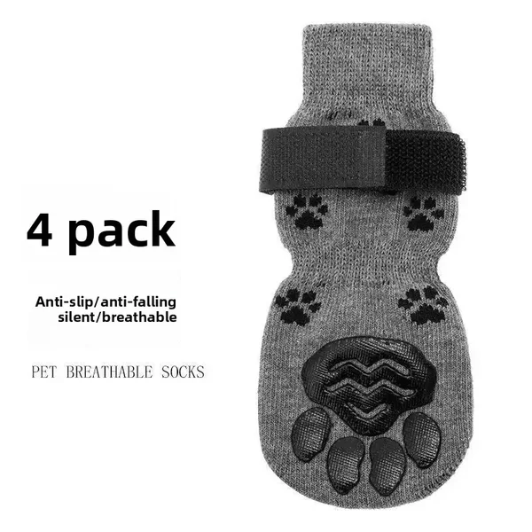 Cross-Border Pet Socks, Indoor Dog Socks, Breathable, Non-Slip, Anti-Fall, Silent, Medium and Large Dog Socks, Foot Covers Wholesale