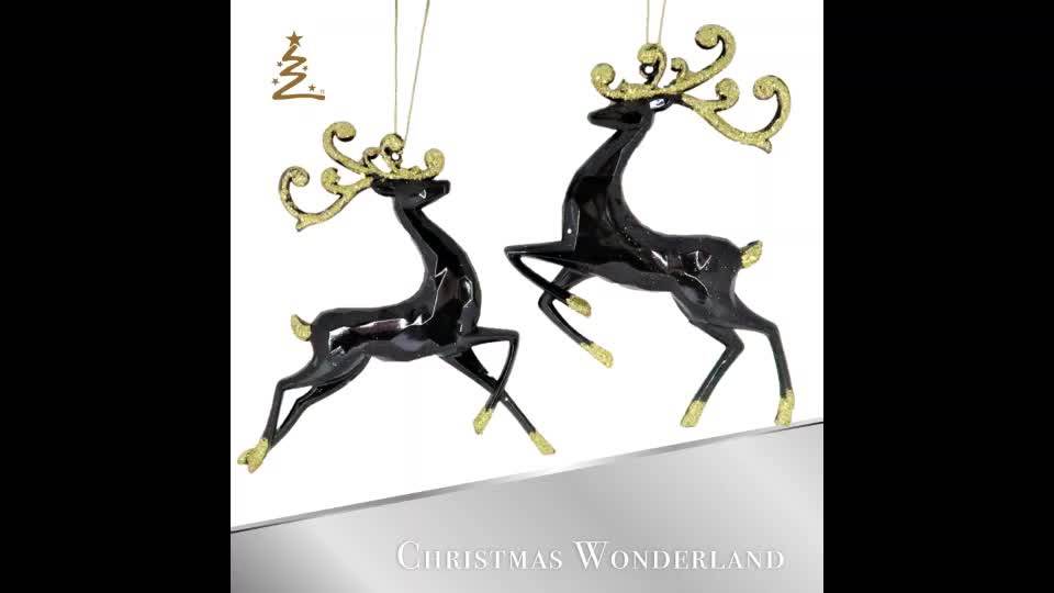 Christmas Decoration Black Acrylic Reindeer Ornament Buy Reindeer