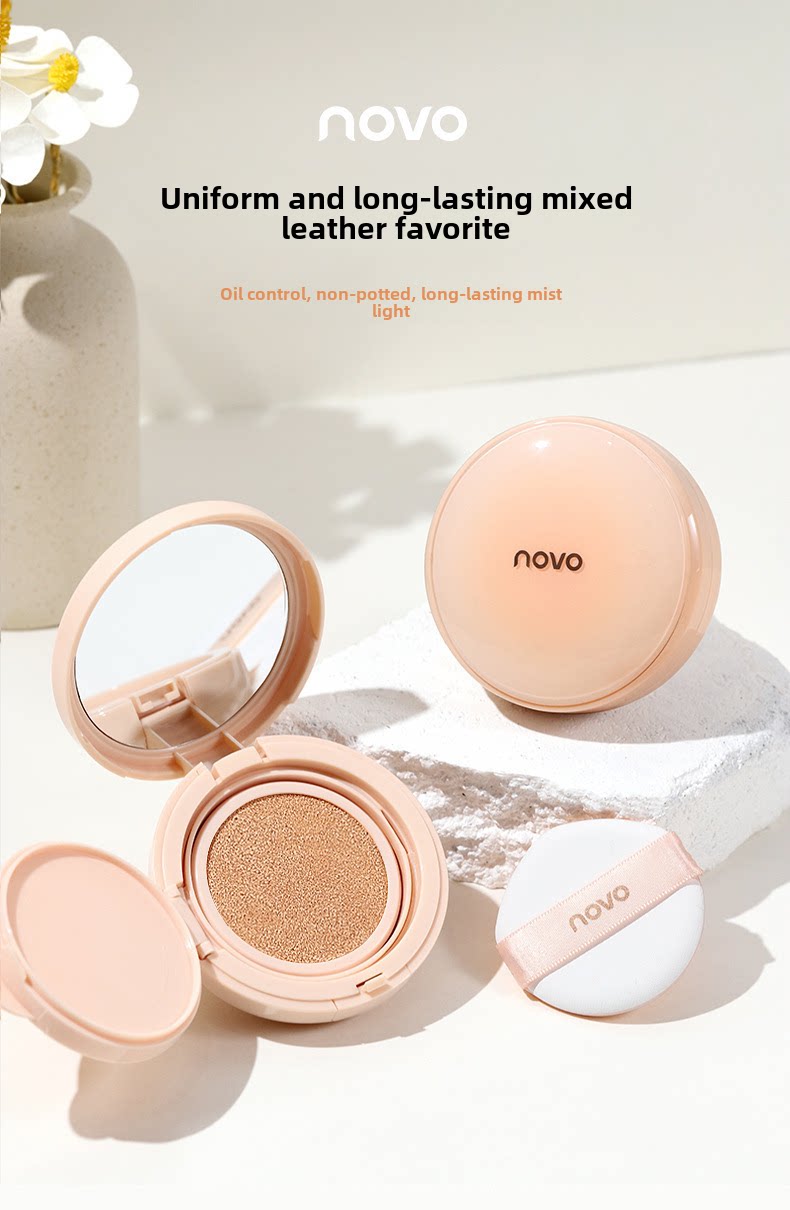воздушная подушка novo气垫bb霜遮瑕膏长效不卸妆油性皮肤控油干性皮肤保湿补妆cc霜长效彩妆粉底