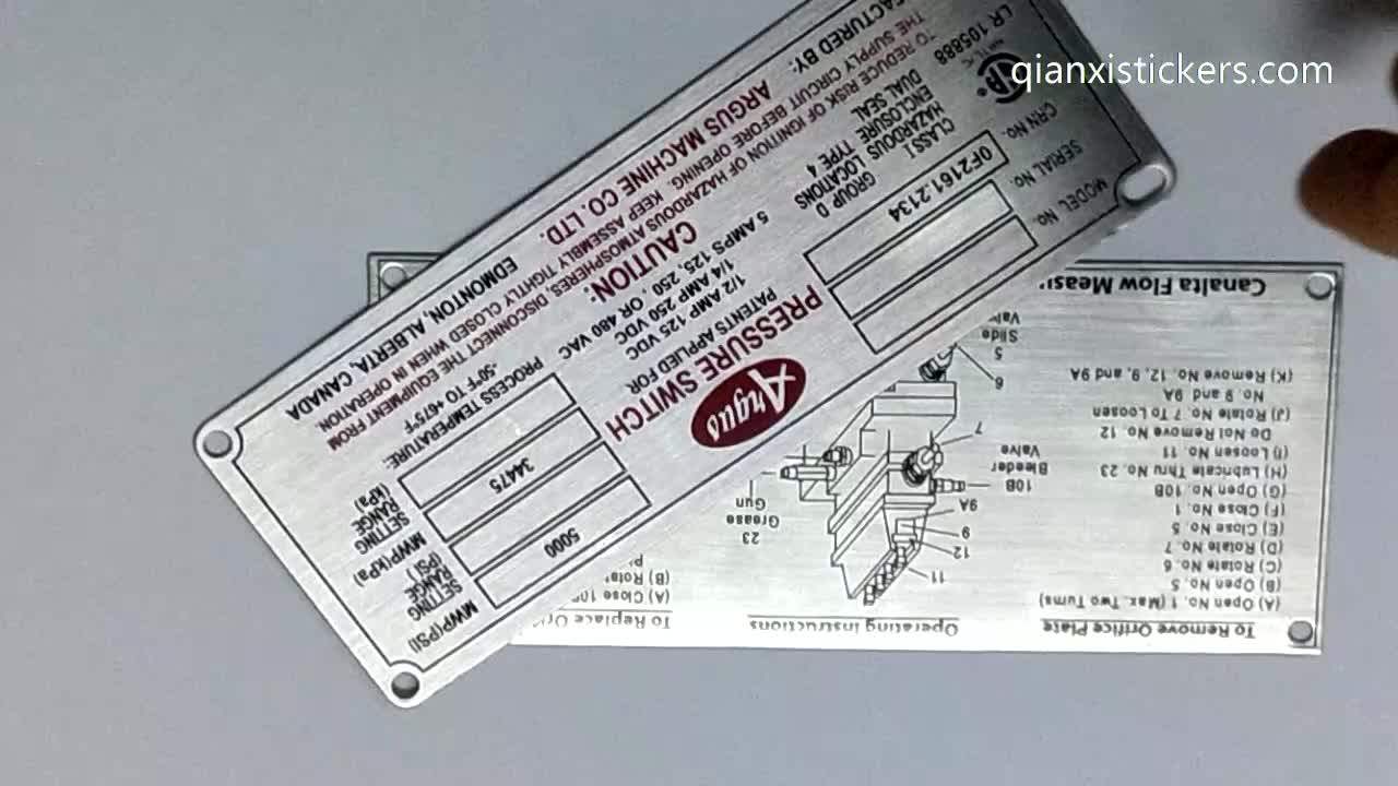 Silver matte 1 mm laser engraved aluminum metal labels with adhesive ...