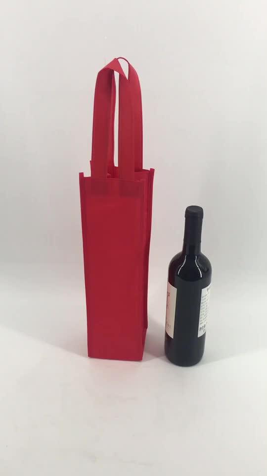 Cheapest Reusable Non Woven Gift 1 Bottle Wine Tote Bags For One Bottle