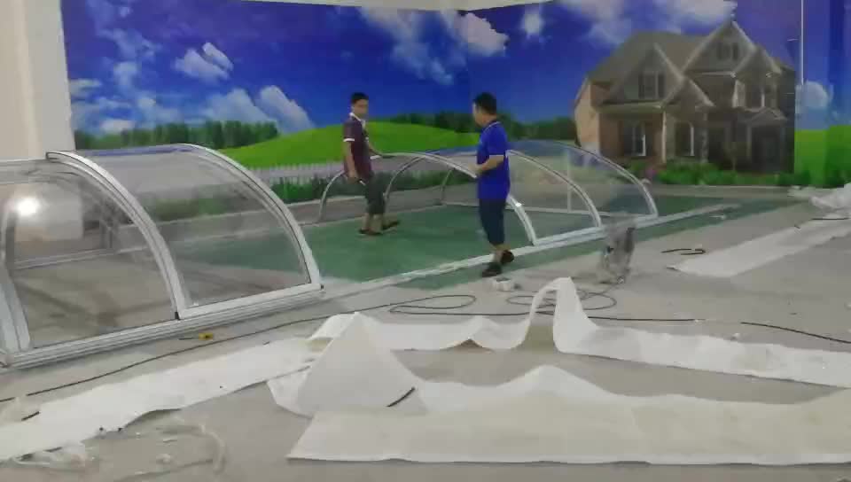 Custom Made Low Line Retractable Pool Enclosure - Buy Polycarbonate