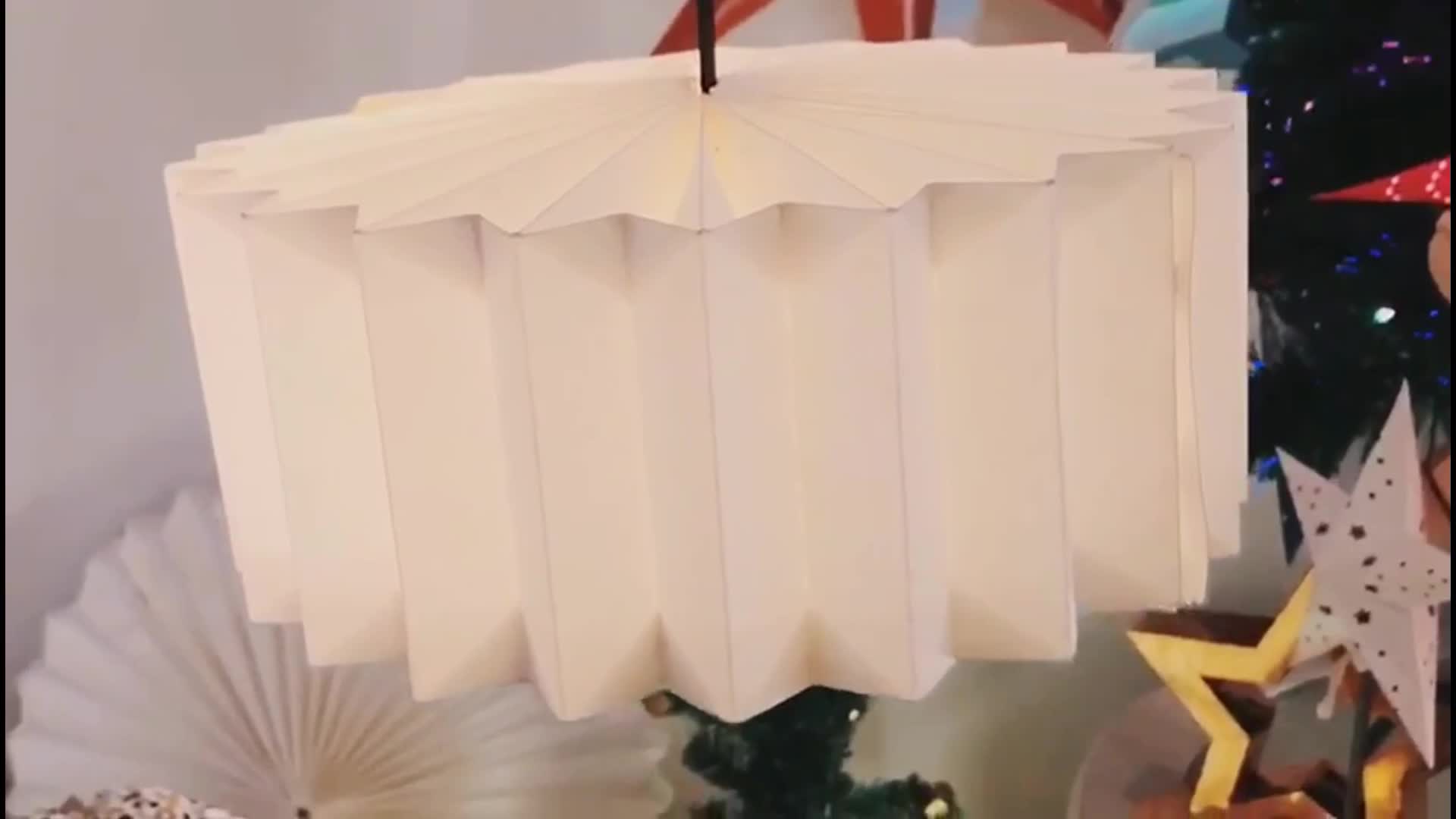 Paper Lantern Origami Lampshade Hanging Pendant Folded Handcrafted Paper Lanterns Home Deco