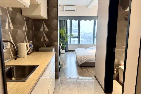 入住海口椰果HAPPY酒店式公寓(西海岸店)海南国际会展中心简约大床房,让你轻松开启旅行新体验🌟🏡-旅游-淘宝好物网