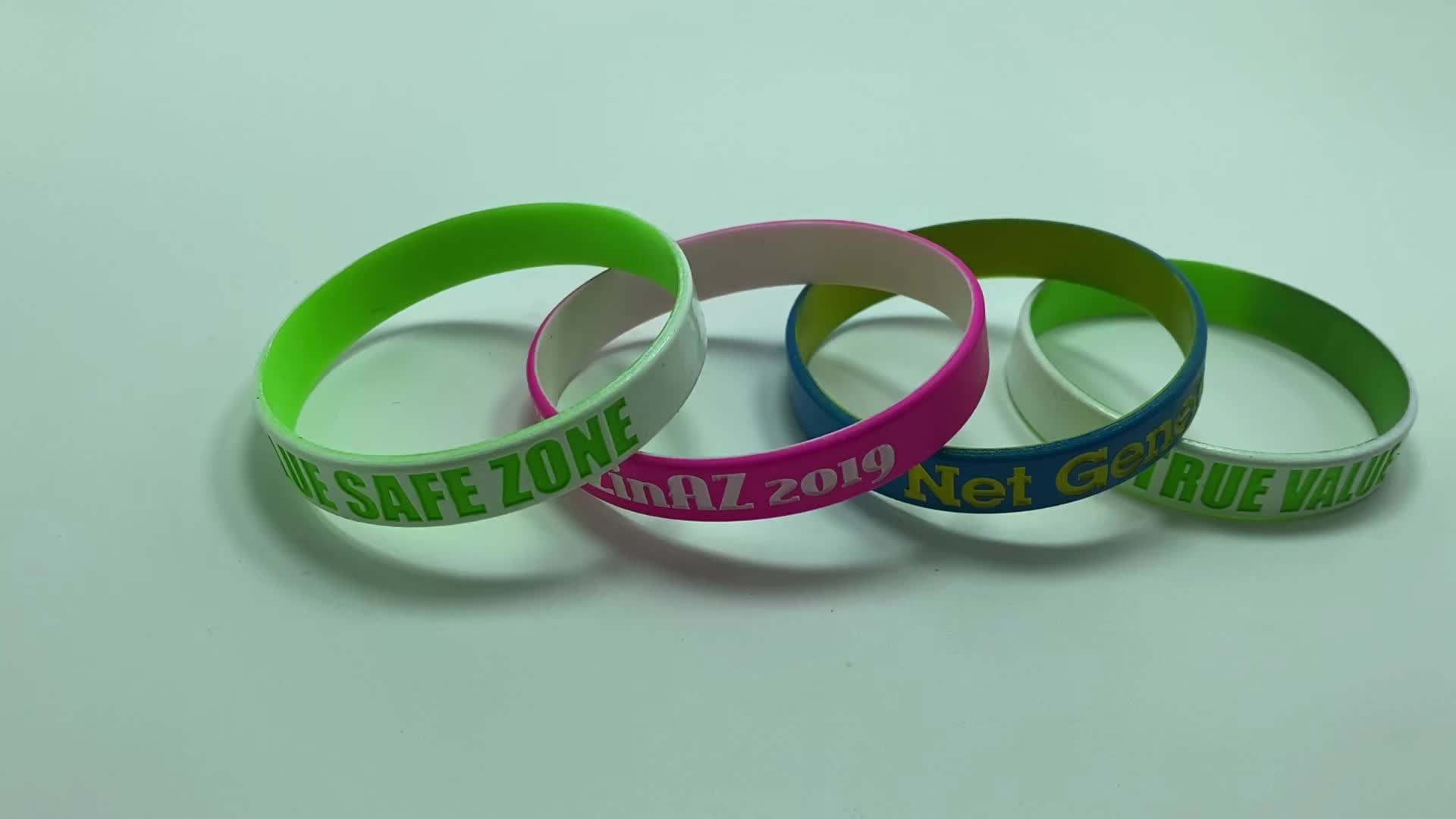 Customized Flag Silicone Rubber Wristband Bangle Bracelet Manufacturer Of Silicone Bracelet
