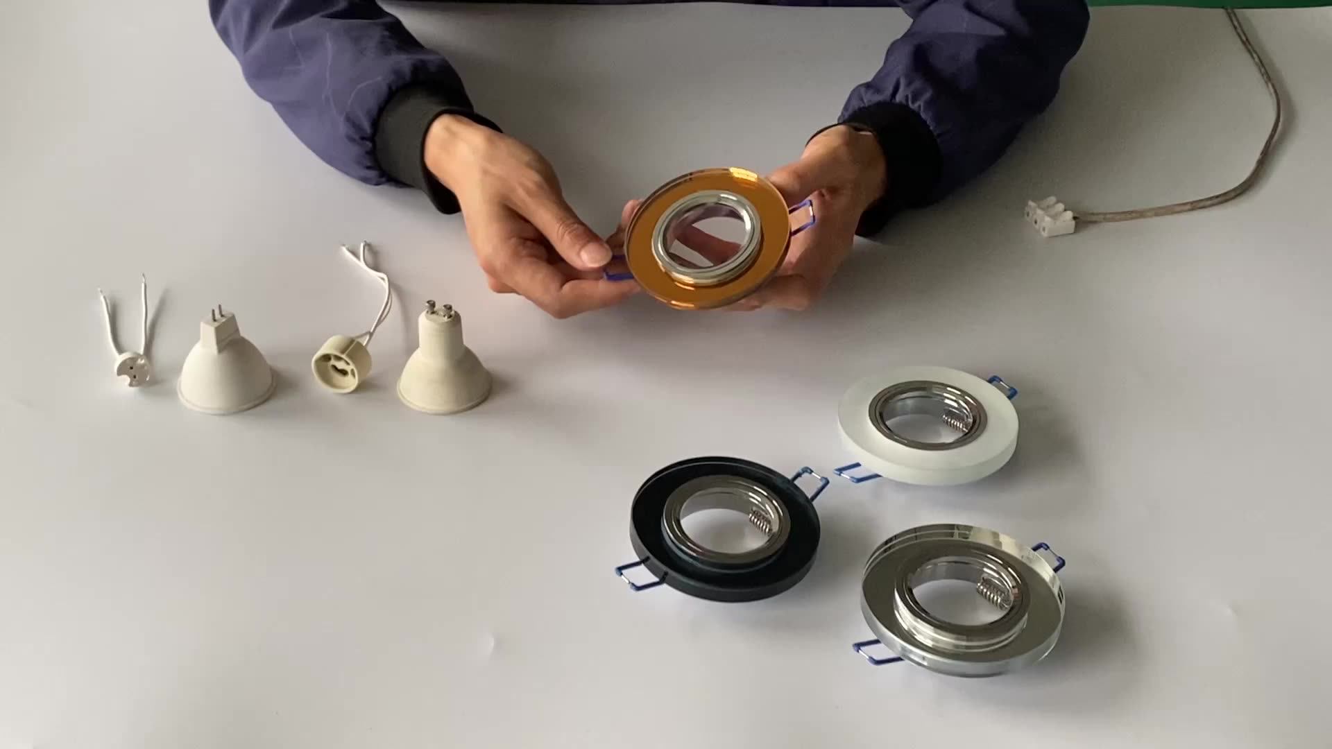 Round Iron Spotlight With Mr 16 Lamp Cup And Gu 5.3 Lamp Holder