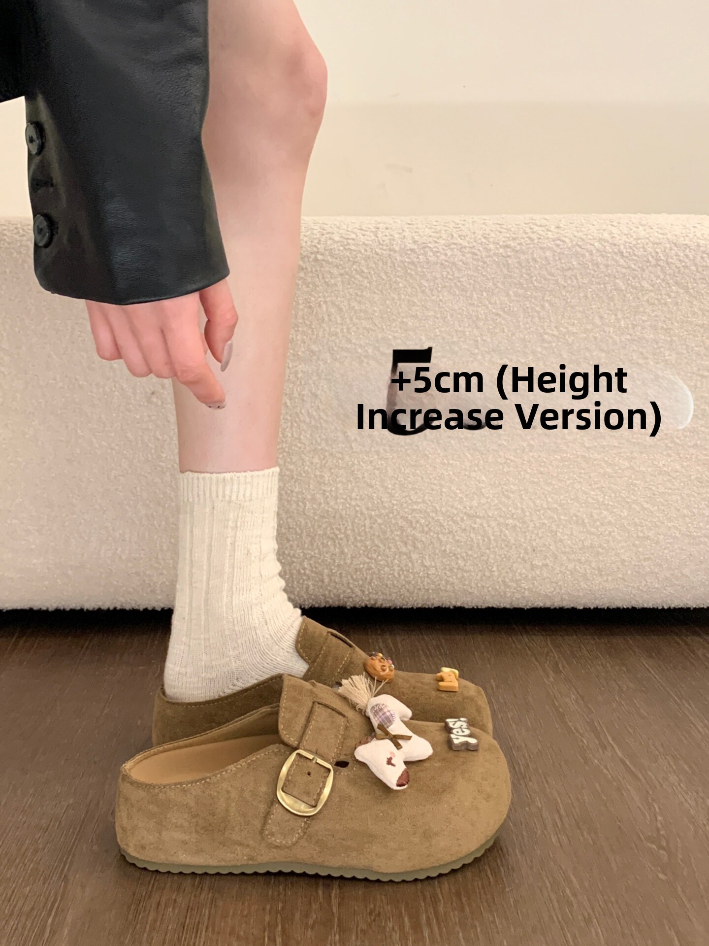 Brand Special Offer Thick-Soled Height-Increasing Birkenstock Shoes Cute Closed-Toe Half Slippers for Women Outdoor Wear 2026 Spring/Summer New Style Half Slippers