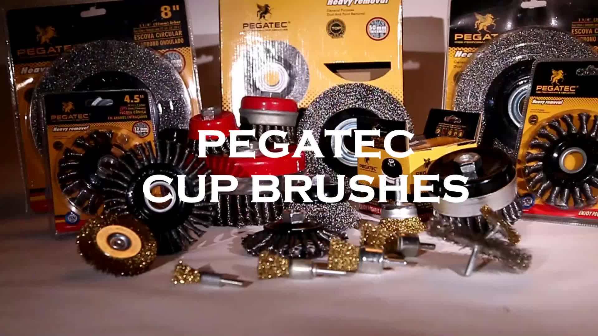 Pegatec 3'' 75mm Twisted Knot Cup Steel Brushes Rotary Wire Brush For