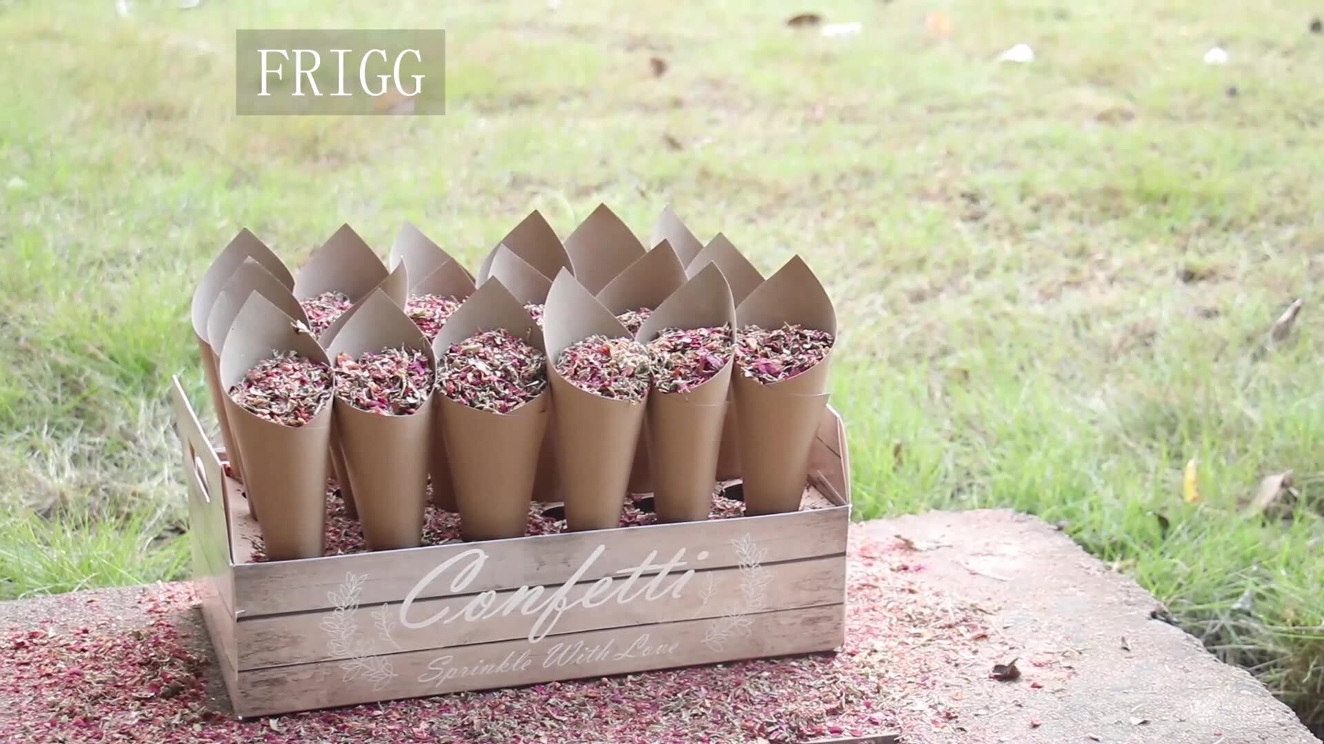 Sacco Coriandoli Matrimonio 50 Coni Di Carta Kraft Per Feste - Con Spago E Adesivi, Per Matrimoni E Decorazioni Confetti Maxtris - 9