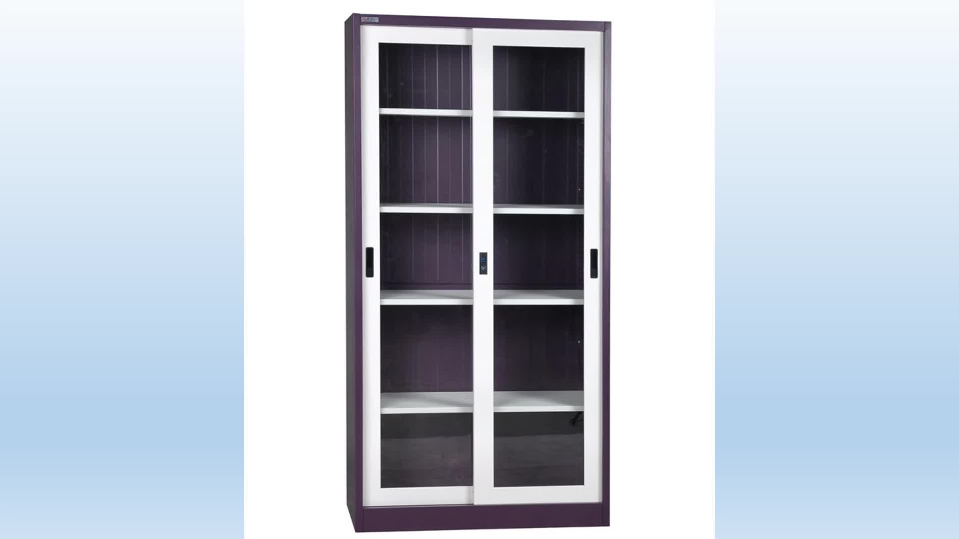 Office Furniture 2 Glass Door Sliding Door Metal Filing
