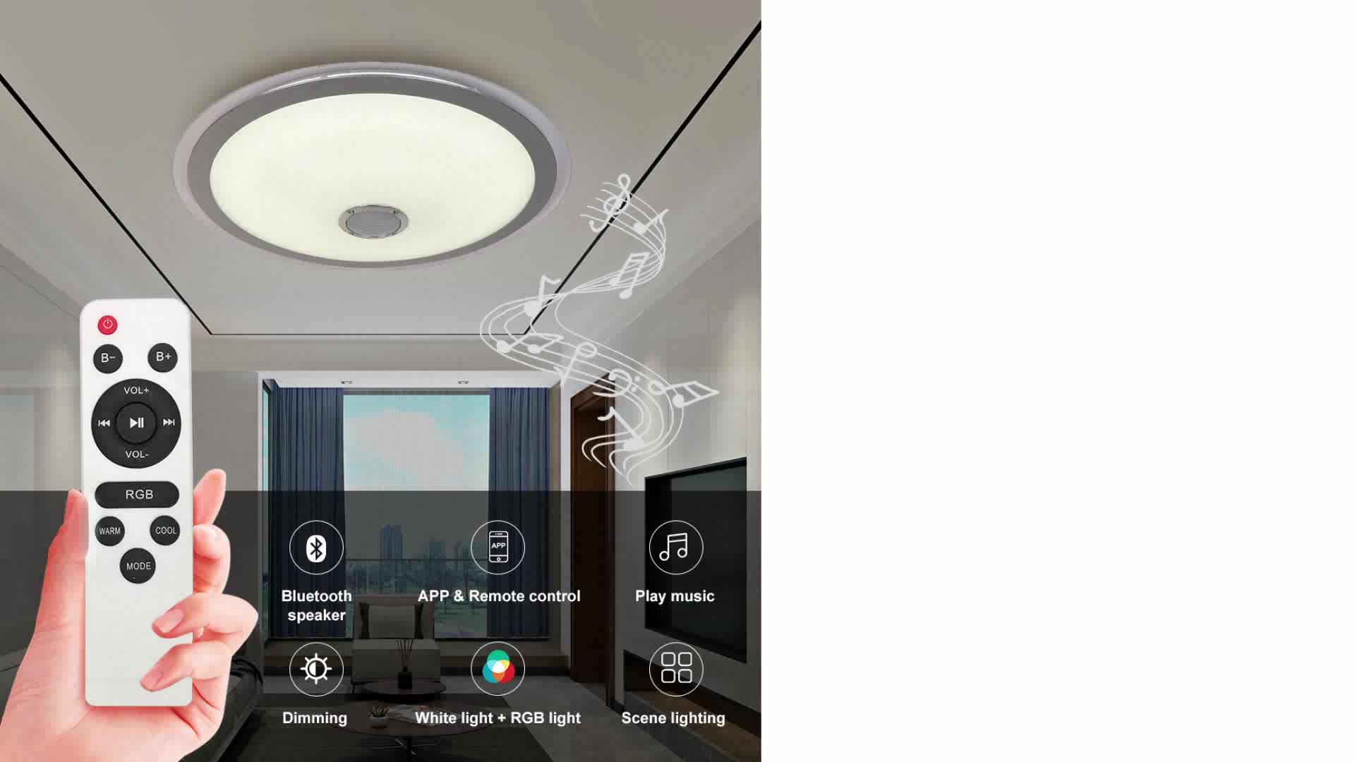 Led Ceiling Light Bluetooth Speaker App Wireless Rgb Led Ceiling Lights