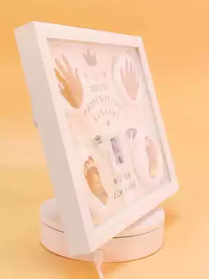 Baby hand and foot print children's hand and foot ink pad diy baby newborn 100 days full moon gift year commemorative photo frame