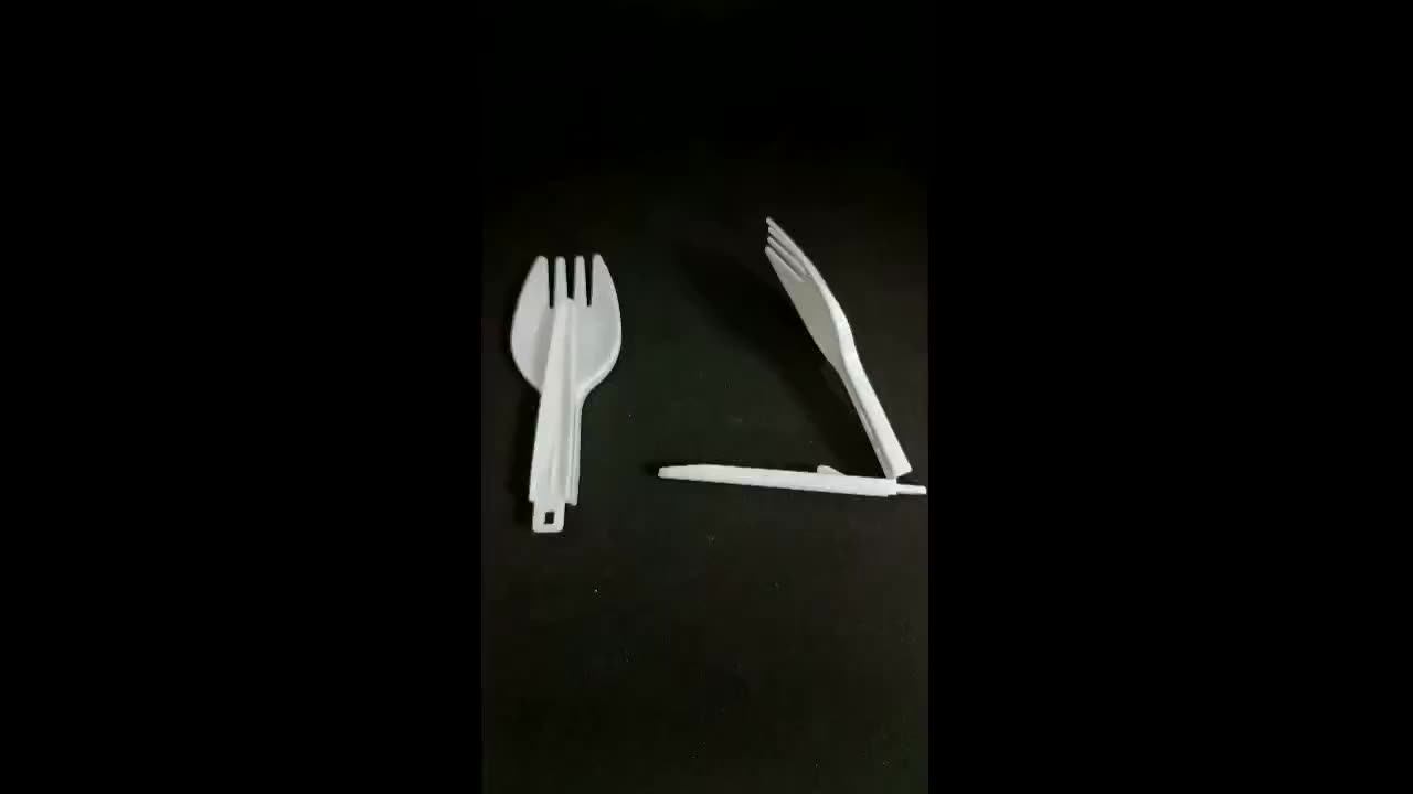 High Quality Disposable Foldable Plastic Spork Fondue Spoon And Cake