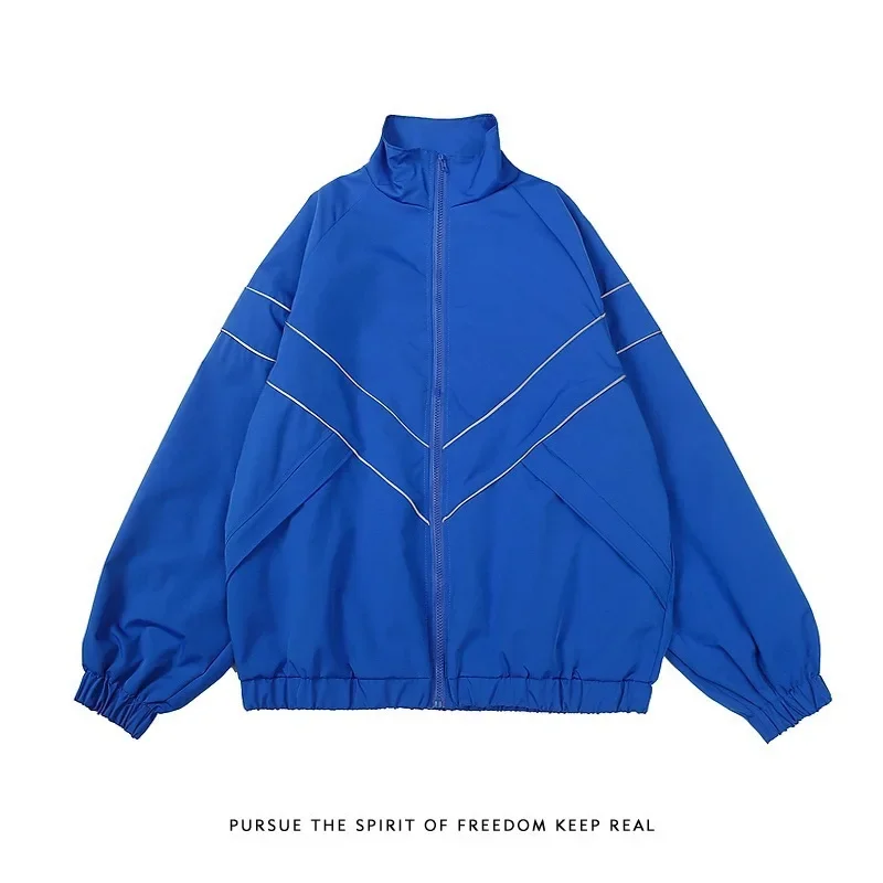 Factory Direct Retro Simple Collar Klein Blue Jacket Men's Trendy Brand Street Loose Couple Jacket