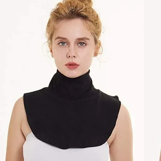 Cross-border Hot Mining European and American Autumn and Winter Scarf Base Shirt False Collar Silk Cotton Cotton Neck Protection Cover Middle High Collar False Collar