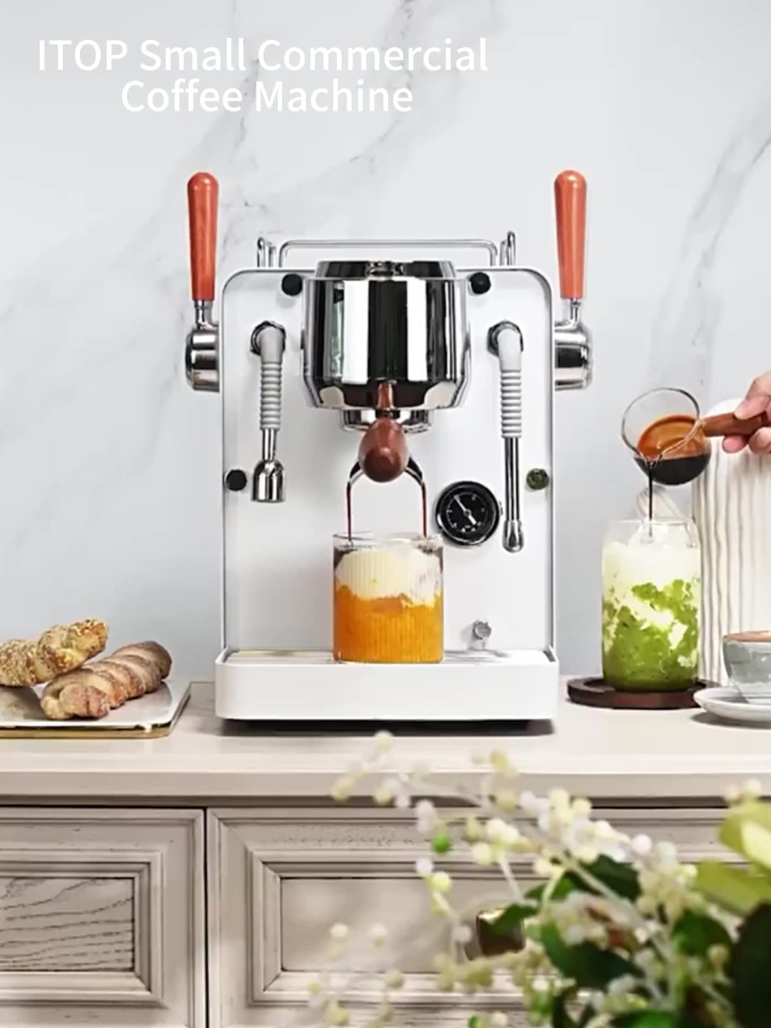 High End Stainless Steel 15bar Italian Coffee Makers Commercial