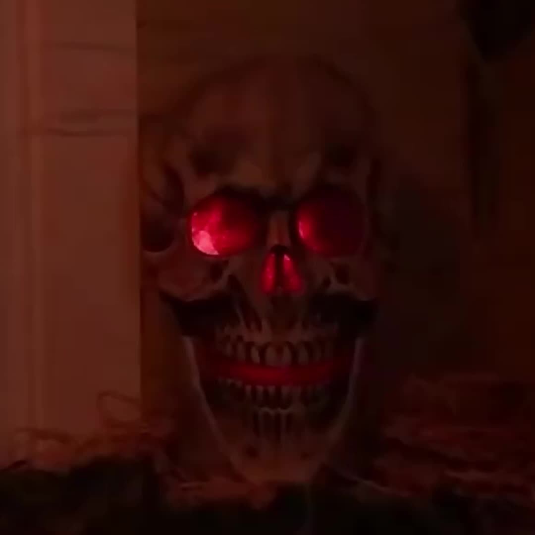 Halloween Outdoor Decorations Wind Lamp Ornaments Led Elec Voice Remote ...