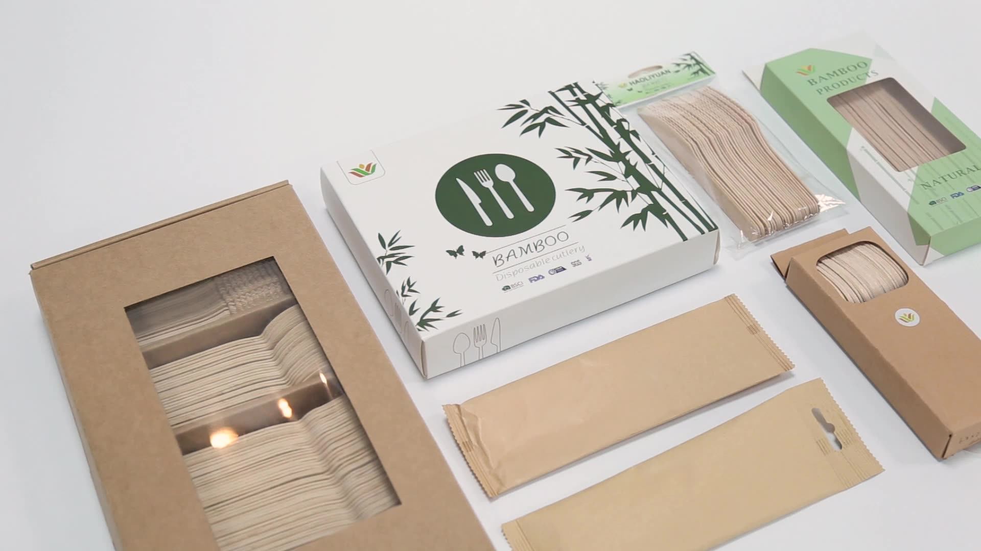 Bamboo Sustainable Eco Friendly Utensils Sets,Wooden Disposable Cutlery