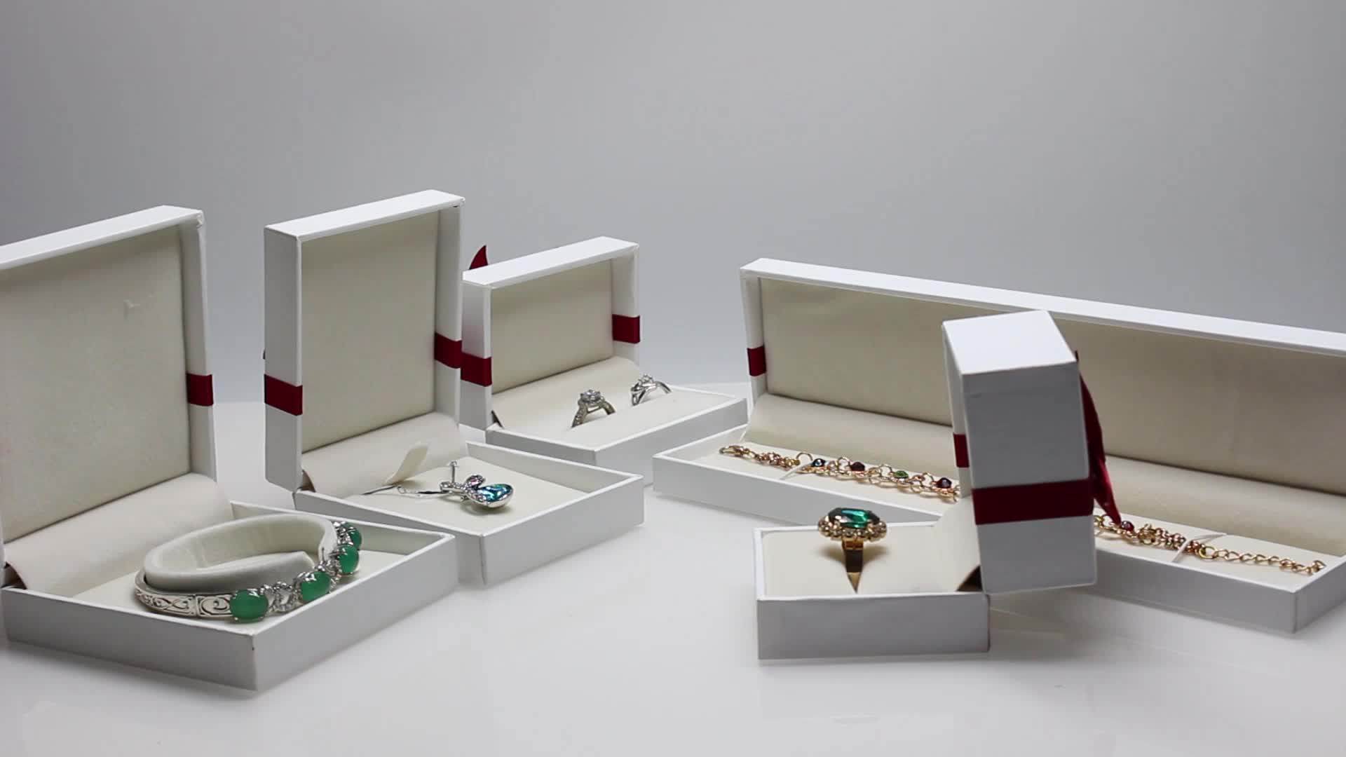 Top Quality White Paper Jewelry Gift Box Set,Ring Jewelry Packing Boxes