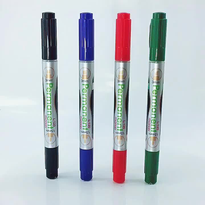 0012w Non Toxic Oil Based Ink Medium And Fine Dual Tip Permanent Marker