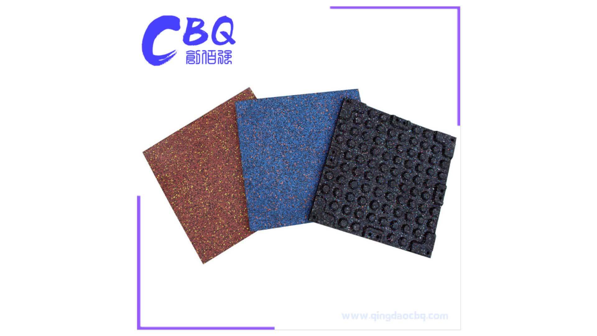 Elastic Laminated Square Rubber Heat Resistant Floor Mat Tile / Rubber