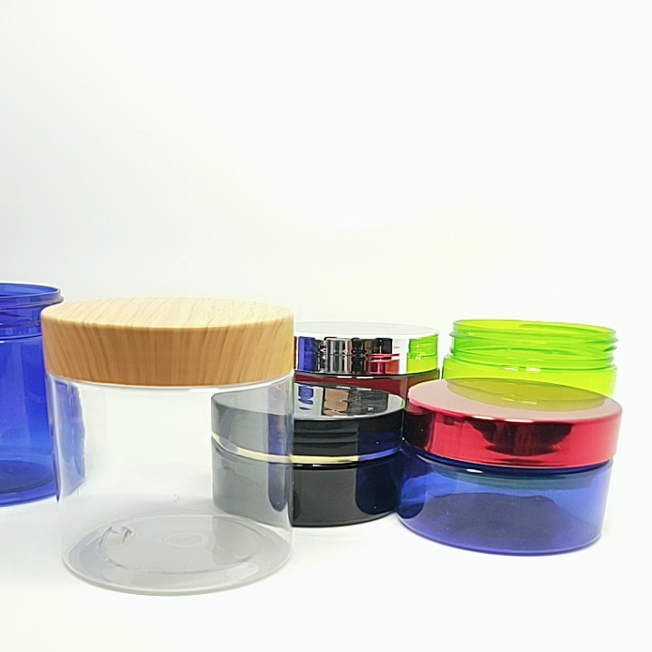 Body Butter Cream Container Wood Printing Lid Frosted Cosmetic Jars