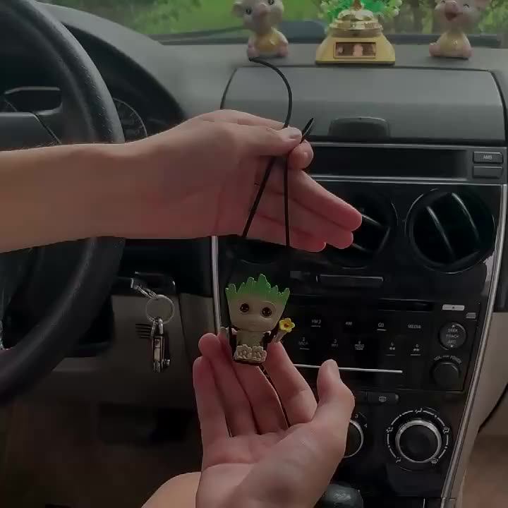 Car Hanging Accessories Swing Smiling Little Tree Man Car Mirror