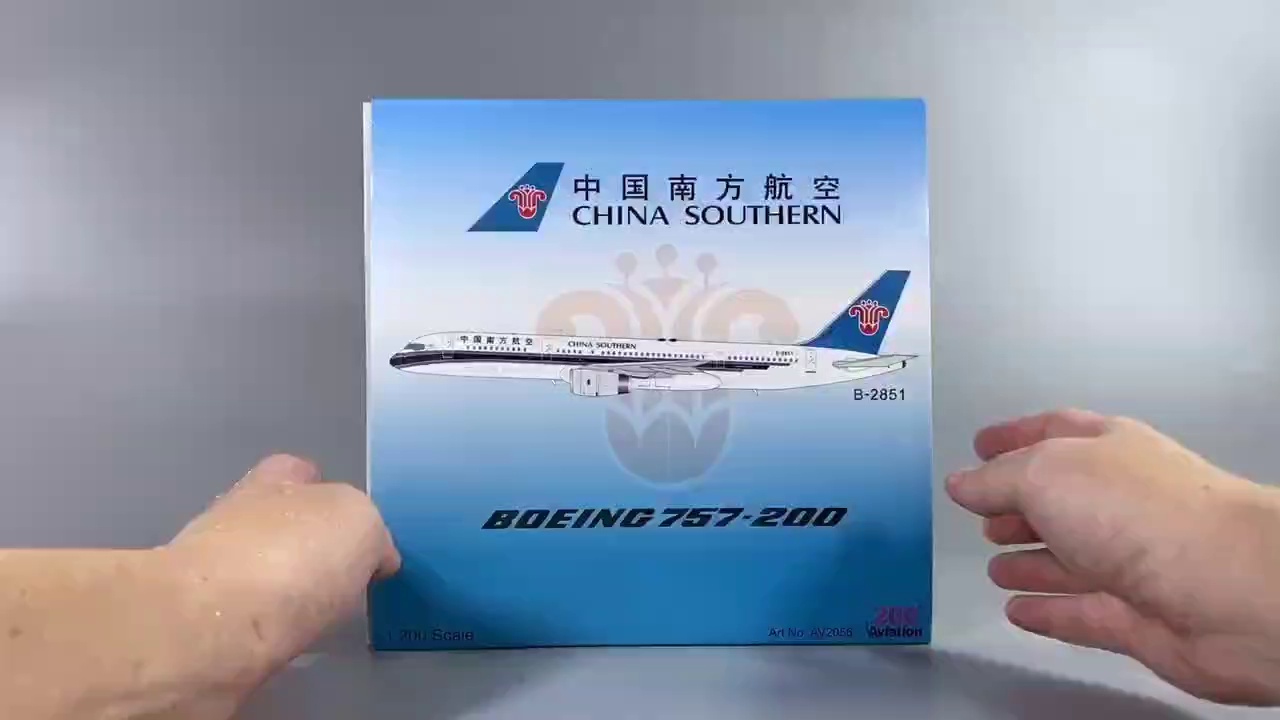 Aviation 1:200飞机模型合金材质南方航空波音B757-200 B-2851