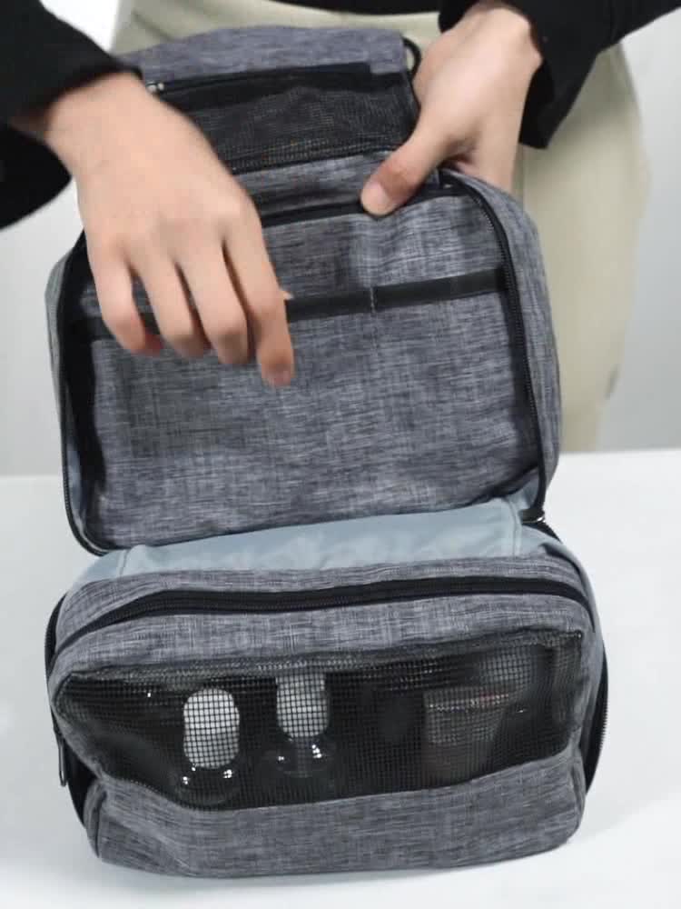 Outdoor travel mens hanging toiletry bags for makeup customised
