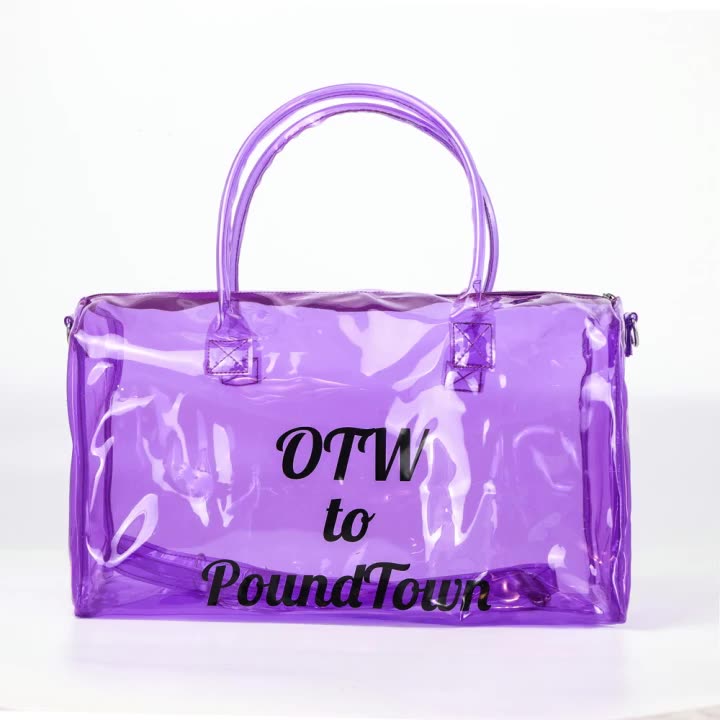 Wholesale Stock Large Capactiy Cheap Priced Lady Duffel Pvc Clear