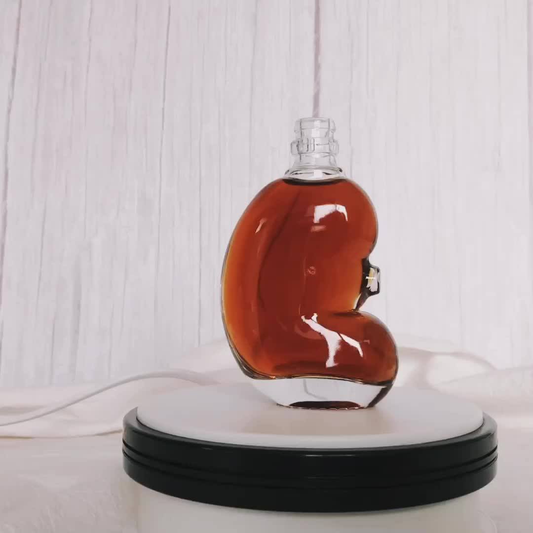 100ml Small Baby Unique Shape Glass Liquor Bottle For Sale