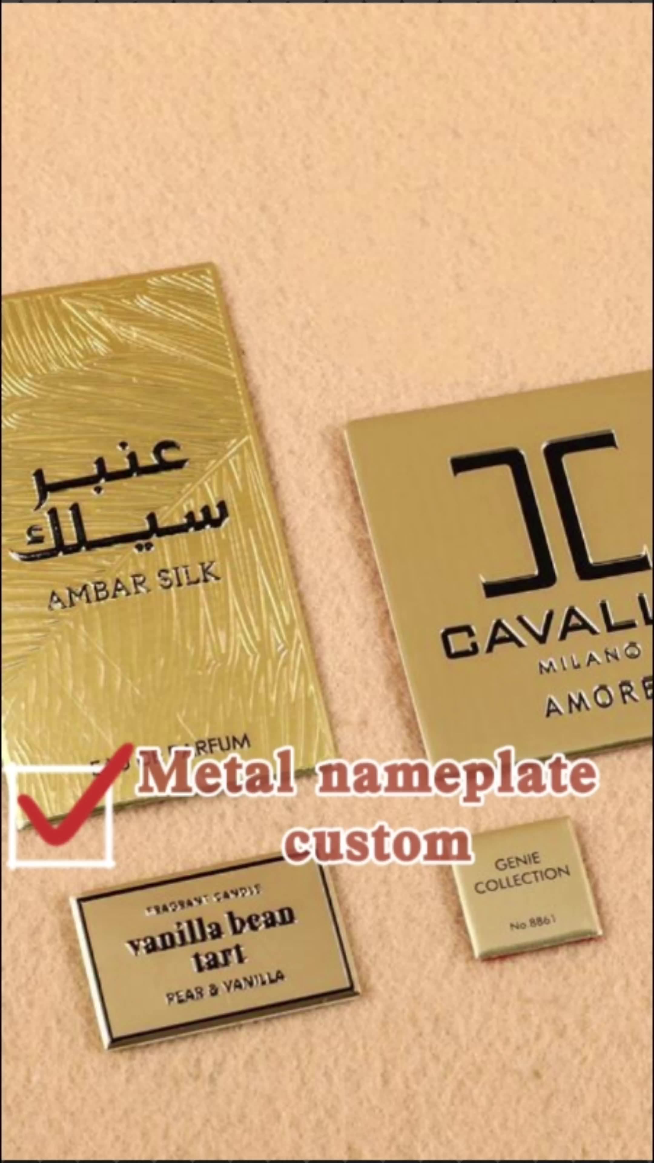 Custom Waterproof Self Adhesive Aluminum Embossed Nameplate Stainless Steel Metal Nameplate 3d