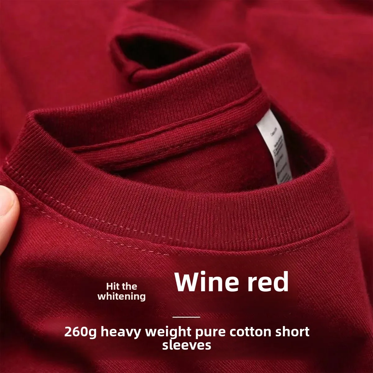 260g Heavyweight Pure Cotton Women's Loose Plus Size White Base Shirt Versatile Top Pure White Short-Sleeve T-Shirt