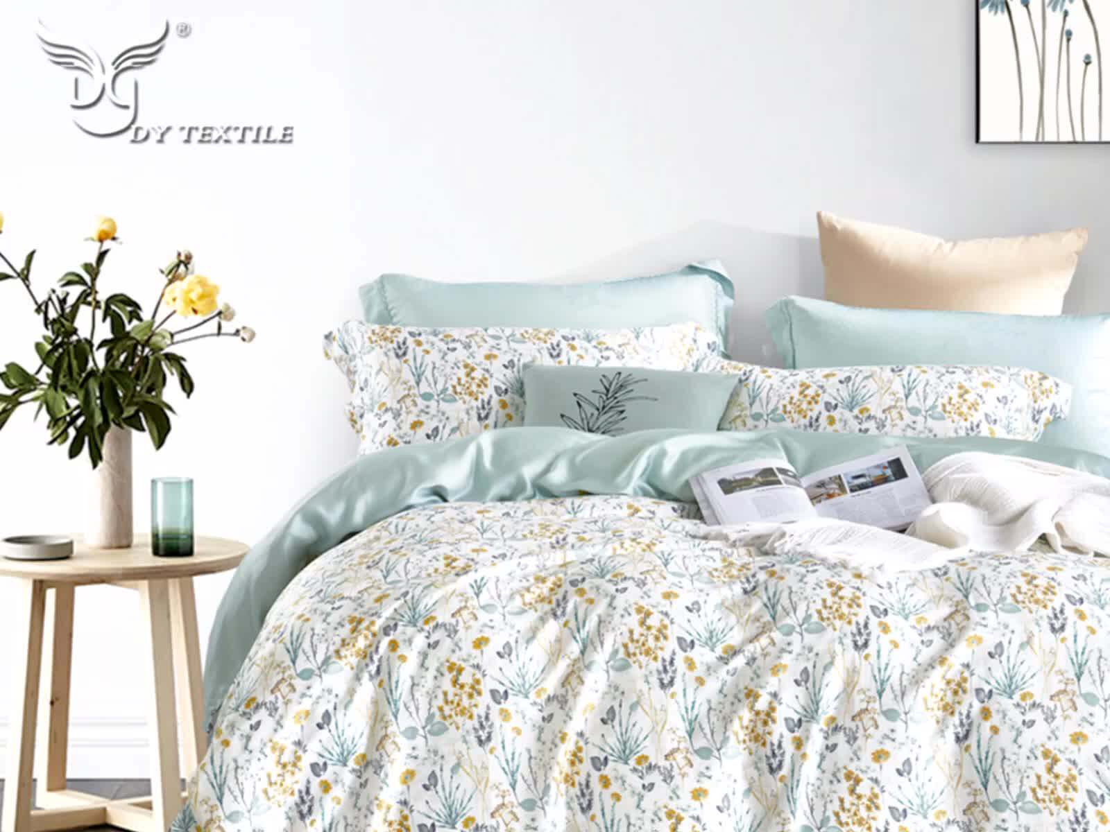 Exports 100 Tencel Lyocell Print Bed Sheet Set Duvet Cover Bedding