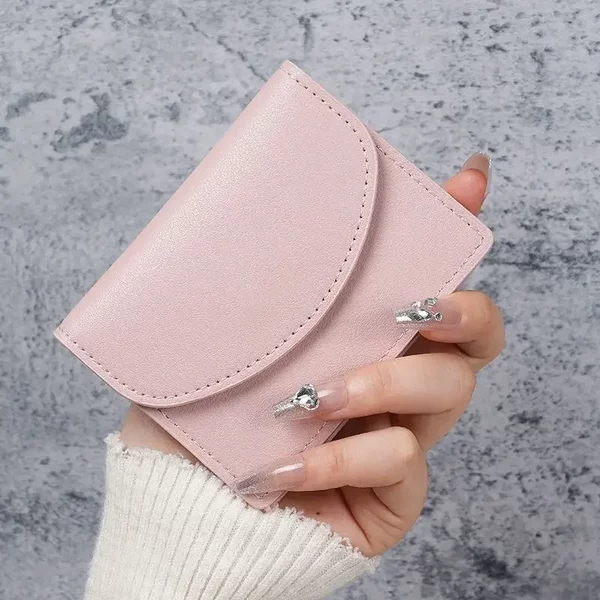 Factory wholesale South Korea short small card bag portable solid color simple girls new pu leather certificate coin purse