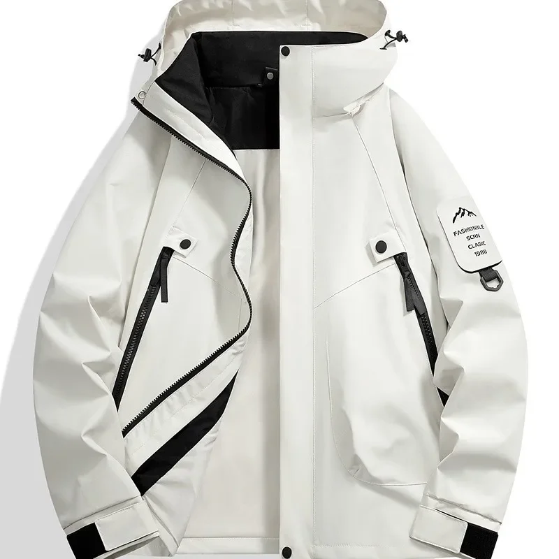2518 Spring and Autumn Thin Single-Layer Jacket Unisex Outdoor Hooded Sports Windproof Waterproof Mountaineering Jacket Trendy Brand