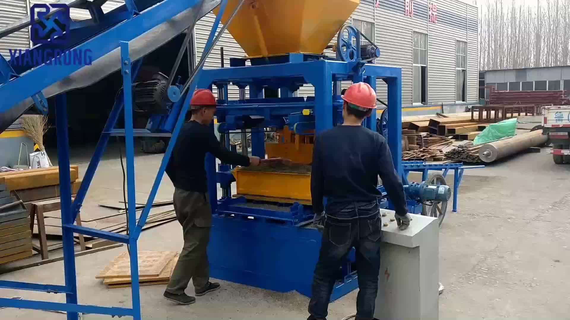 Cement Block Concrete Manufacturing Machine Qt424 Machine Interlock