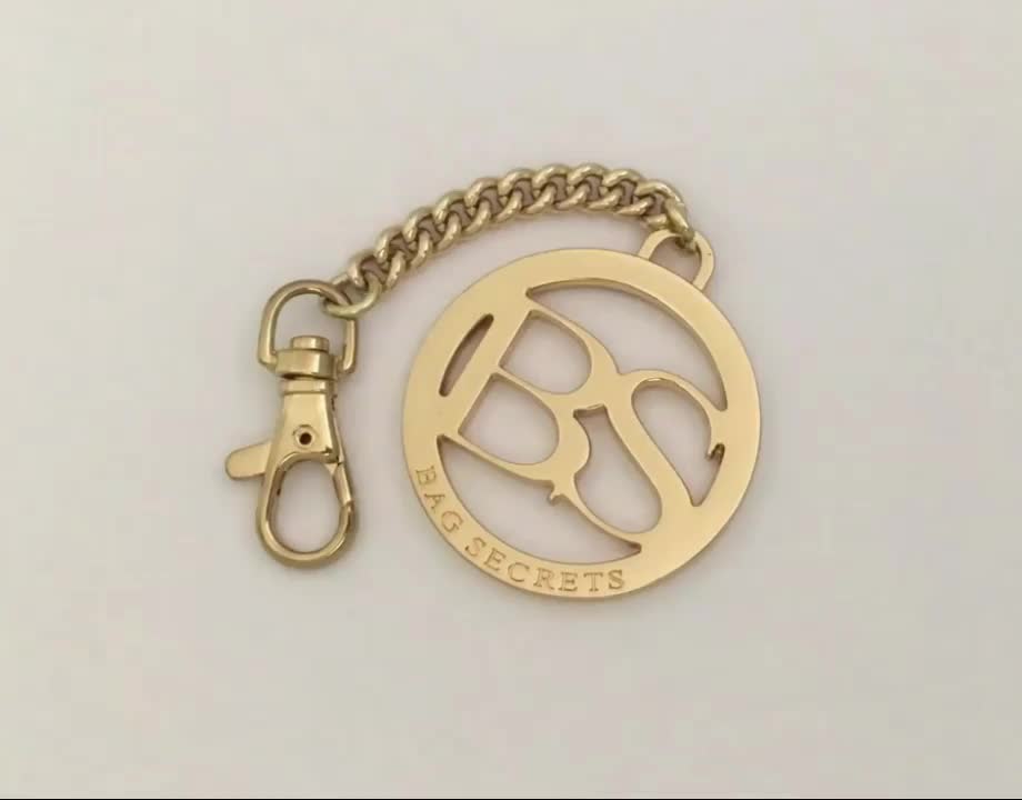 Hot Selling Round Shape Metal Tag With Hook And Chain,Custom Metal Hanging Logo Tag For Handbags ...