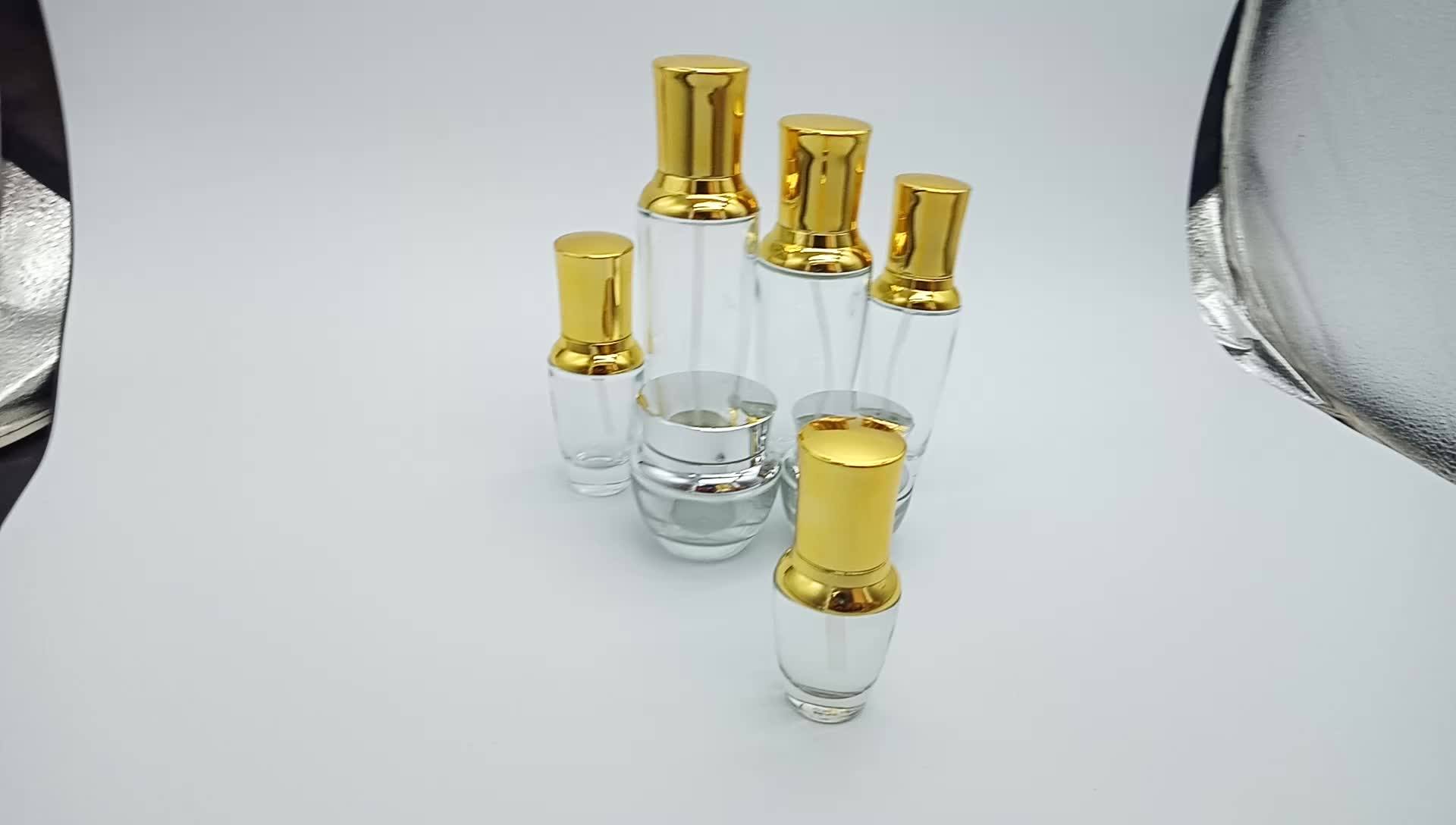 Skin Care Serum Cosmetic Bottles And Jars Luxury Frosted Glass Cosmetic