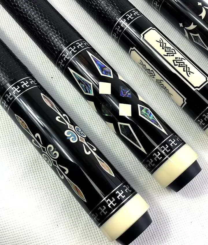 Custom Pool Cue Chyone Abalone Shell Inlay Gabon Ebony Low Deflection ...