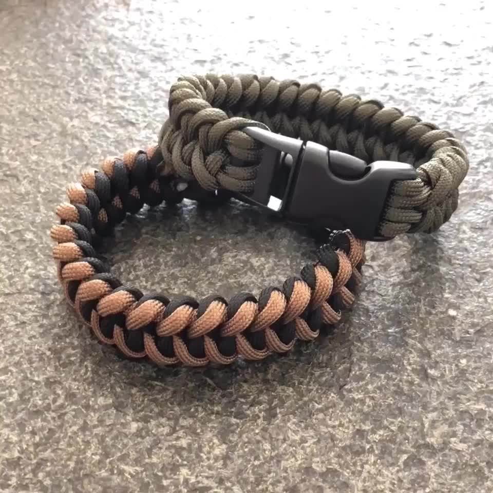 Fire Starter Buckle Braided Bracelet Piranha Paracord Bracelet
