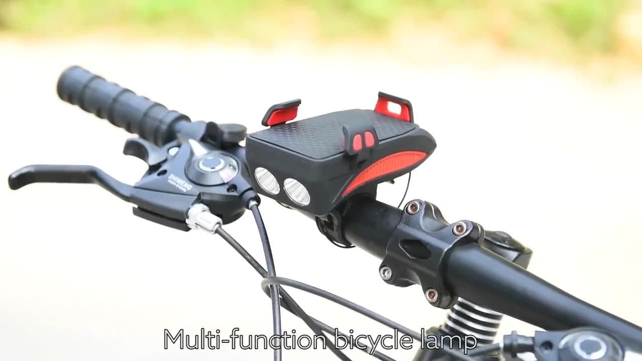 4 In 1 Usb Rechargeable Bike Light With Horn 400 Lm Adjustable Bike