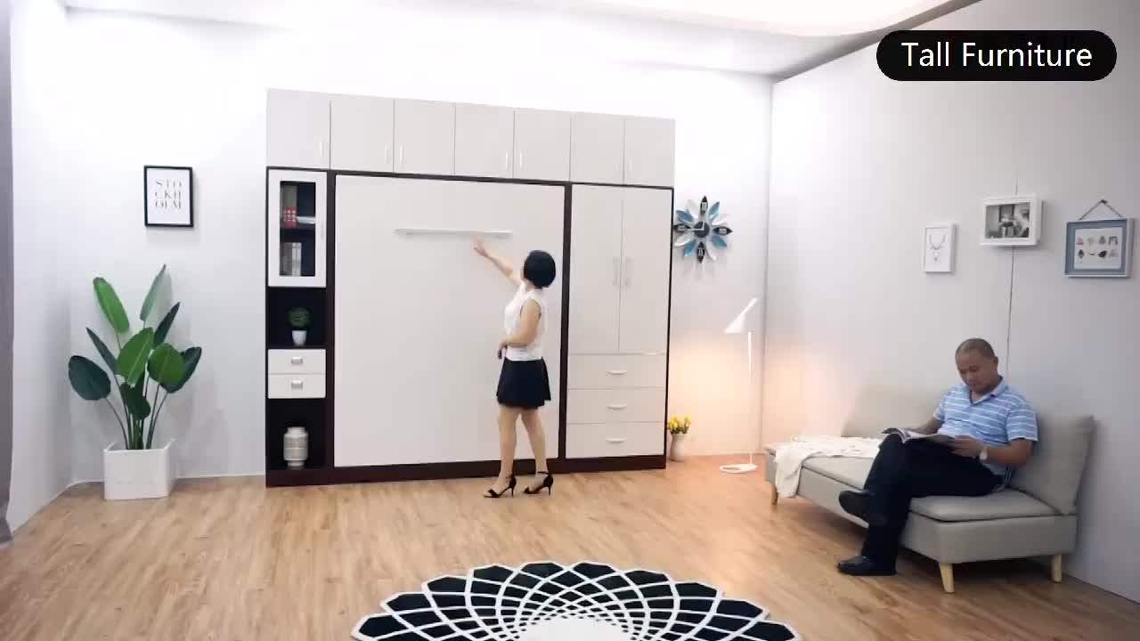 Saving Space Folding Wall Murphy Beds At Double Size Bedroom Furniture