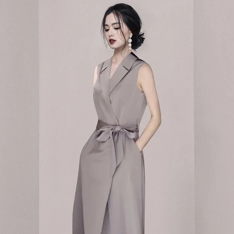 Đầm maxi nữ thắt eo tay loe ren viền cổ — Màu như ảnh