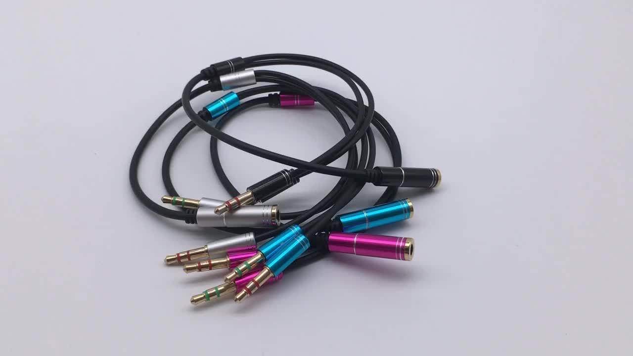 Headphone Mic Audio Y Splitter Kabel Smartphone Headset Untuk Pc 3.5 Mm