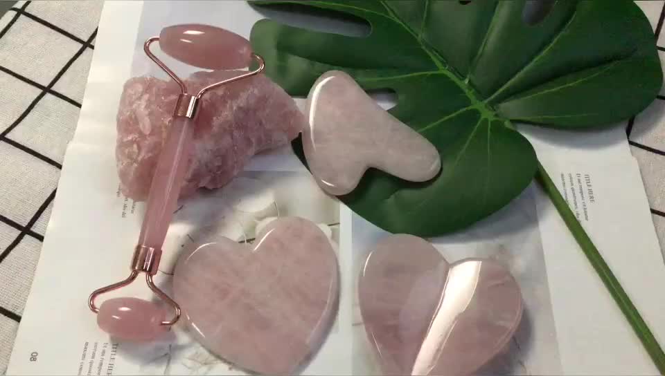 Rose Quartz Carved Pocket Heart Ideal Wedding Favours x 10