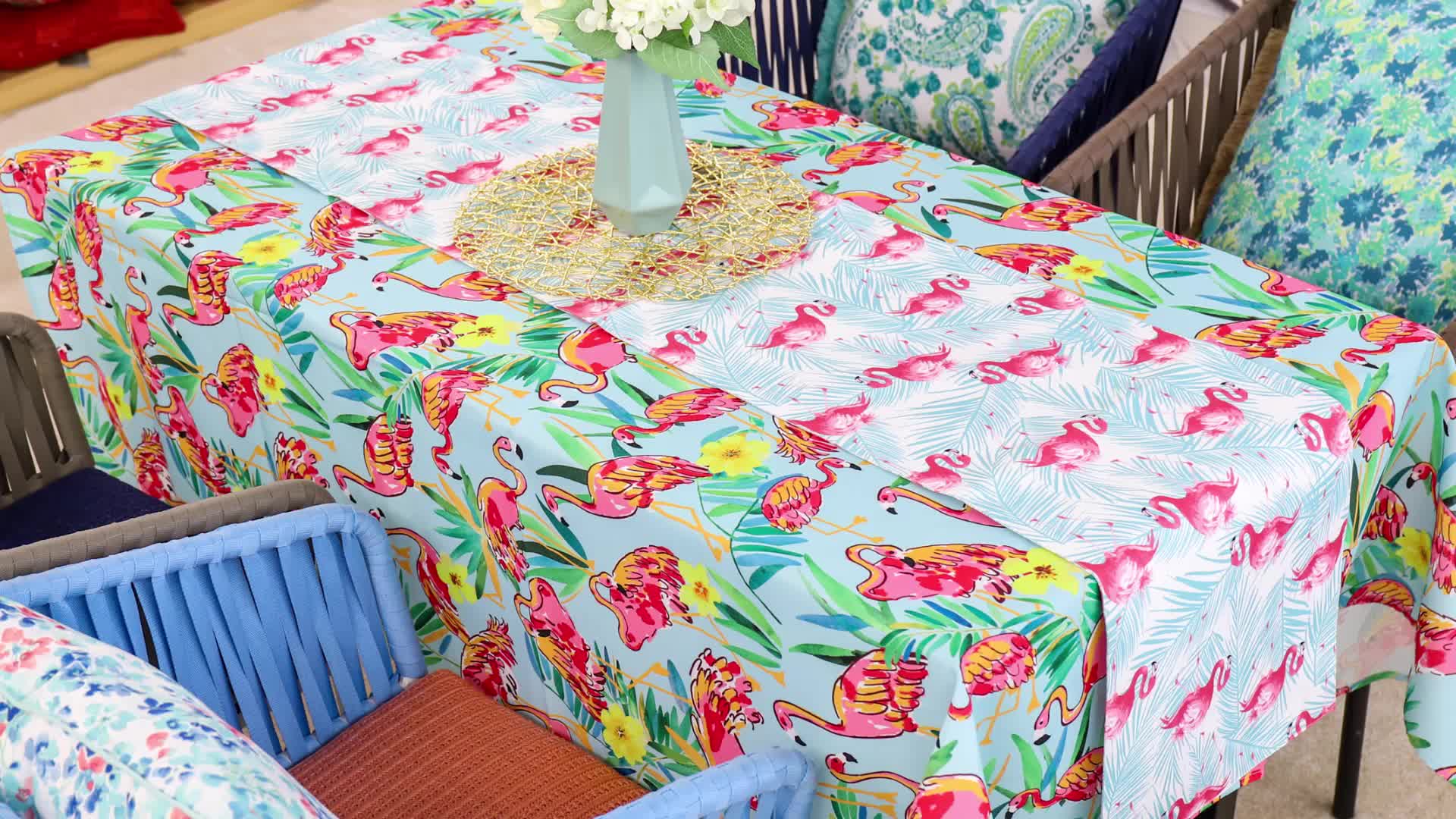 Blue Ocean Striped Kitchen Modern Dining Table Runners Printed Table